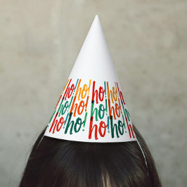 シンプルカラフルクリスマスブラシペイントハンドレタリング パーティーハット