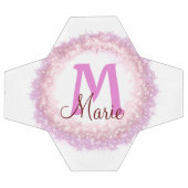 シンプルカラフルグリッタースパークル名前モノグラムを追加 サッカーボール (フラット)