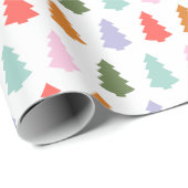 シンプルカラフルツリーズウィンター ラッピングペーパー (ロールコーナー)