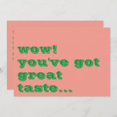 シンプルカラフルピンクケリーグリーンスモールビジネス サンキューカード (正面/裏面)