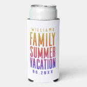 シンプルカラフルファミリーサマーバケーション スリム缶クーラー (Seltzer裏面)
