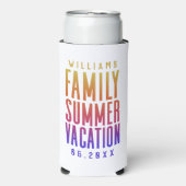 シンプルカラフルファミリーサマーバケーション スリム缶クーラー (Seltzer正面)