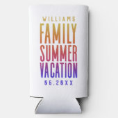 シンプルカラフルファミリーサマーバケーション スリム缶クーラー (裏面)