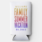 シンプルカラフルファミリーサマーバケーション スリム缶クーラー (正面)