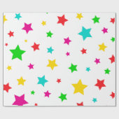シンプルカラフルフェスティバル星型 ラッピングペーパー (フラット)