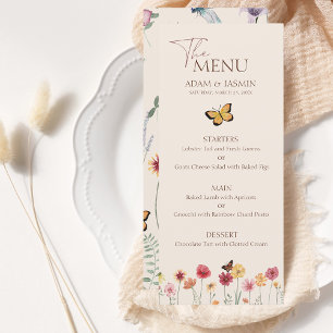 シンプルカラフルフローラ結婚ズ メニュー