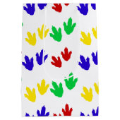 シンプルカラフルポーモダンディノ誕生日パーティー ミディアムペーパーバッグ (裏面)