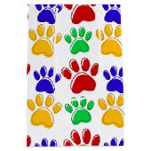 シンプルカラフルポーモダンペット誕生日パーティー ミディアムペーパーバッグ (裏面)