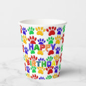 シンプルカラフルポーモダンペット誕生日パーティー 紙コップ (正面)