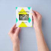 シンプルカラフルミニマルハッピーバースデー チラシ (手)