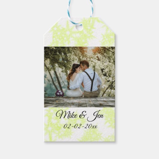 シンプルカラフルミニマル写真がDAT救に輝く ギフトタグ (正面)