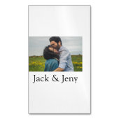 シンプルカラフルミニマル追加名写真文字顧客  マグネット名刺 (正面縦)