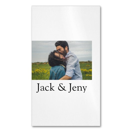 シンプルカラフルミニマル追加名写真文字顧客  マグネット名刺 (正面縦)