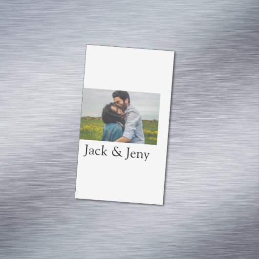 シンプルカラフルミニマル追加名写真文字顧客  マグネット名刺 (インサイチュ)