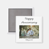 シンプルカラフルミニマルhappy anniversary photo te マグネット (正面/裏面)