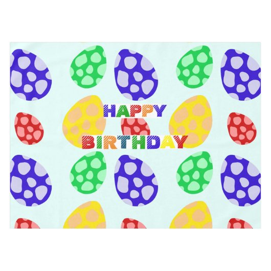 シンプルカラフルモダンディーノ生誕会 テーブルクロス (正面(横))