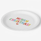 シンプルカラフルモダンパーティー ペーパープレート (アングル)