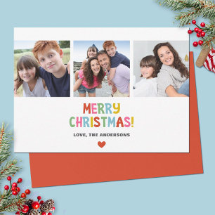 シンプルカラフルモダンChristmas写真 シーズンカード