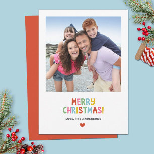 シンプルカラフルモダンChristmas写真 シーズンカード