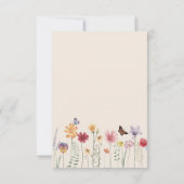 シンプルカラフルワイルドフラワーの愛と感謝してい結婚の サンキューカード (裏面)