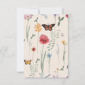 シンプルカラフルワイルドフラワーの愛と感謝してい結婚の サンキューカード (裏面)