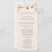 シンプルカラフルワイルドフラワーフローラ結婚式 プログラム (正面)