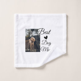 シンプルカラフル動物の名前を追加photodog mom gift ウォッシュタオル