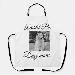 シンプルカラフル動物の名前を追加photodog mom gift エプロン