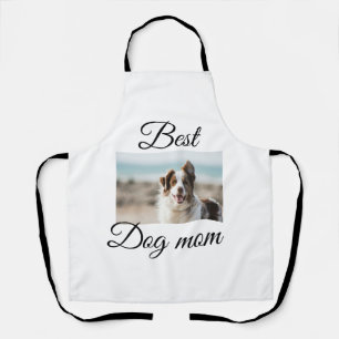 シンプルカラフル動物の名前を追加photodog mom gift エプロン