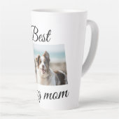 シンプルカラフル動物の名前を追加photodog mom gift カフェラテマグ (右アングル)