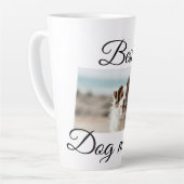 シンプルカラフル動物の名前を追加photodog mom gift カフェラテマグ (左アングル)