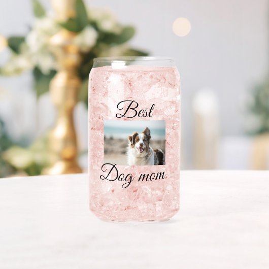 シンプルカラフル動物の名前を追加photodog mom gift ガラス缶 (インサイチュ (ウェディング))