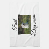 シンプルカラフル動物の名前を追加photodog mom gift キッチンタオル (縦)