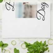 シンプルカラフル動物の名前を追加photodog mom gift キッチンタオル (折り畳み)