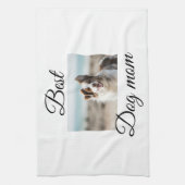 シンプルカラフル動物の名前を追加photodog mom gift キッチンタオル (縦)