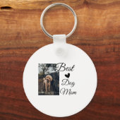 シンプルカラフル動物の名前を追加photodog mom gift キーホルダー (裏面)