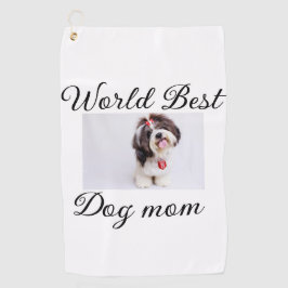 シンプルカラフル動物の名前を追加photodog mom gift ゴルフタオル