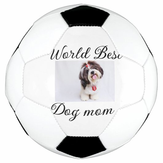 シンプルカラフル動物の名前を追加photodog mom gift サッカーボール (正面)