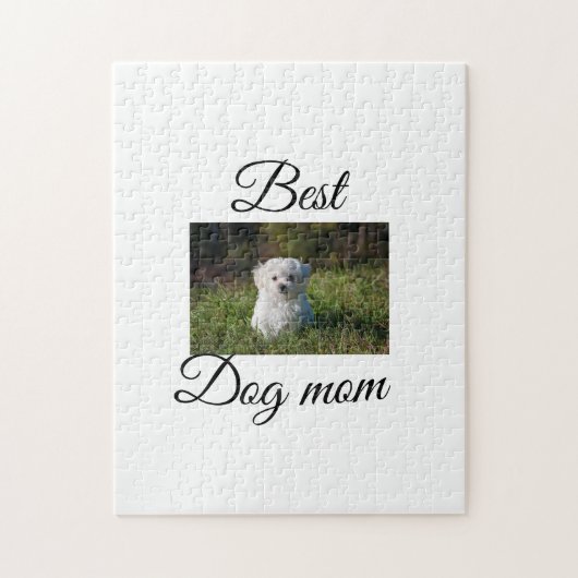 シンプルカラフル動物の名前を追加photodog mom gift ジグソーパズル (縦)