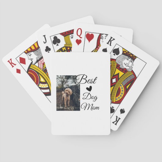 シンプルカラフル動物の名前を追加photodog mom gift トランプ (裏面)