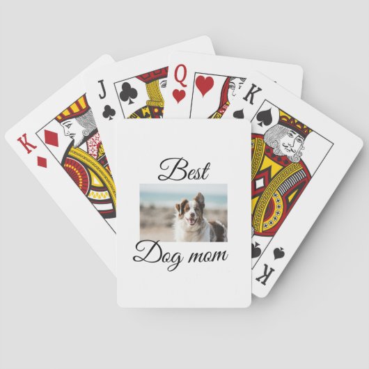 シンプルカラフル動物の名前を追加photodog mom gift トランプ (裏面)