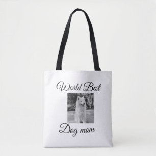シンプルカラフル動物の名前を追加photodog mom gift トートバッグ