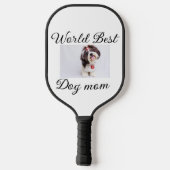 シンプルカラフル動物の名前を追加photodog mom gift ピックルボールラケット (裏面)
