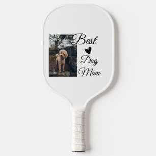 シンプルカラフル動物の名前を追加photodog mom gift ピックルボールラケット