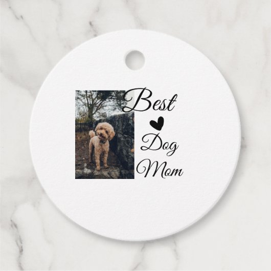 シンプルカラフル動物の名前を追加photodog mom gift フェイバータグ (正面)