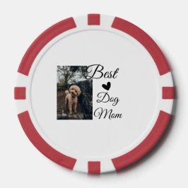 シンプルカラフル動物の名前を追加photodog mom gift ポーカーチップ