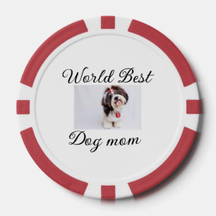 シンプルカラフル動物の名前を追加photodog mom gift ポーカーチップ