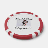 シンプルカラフル動物の名前を追加photodog mom gift ポーカーチップ (シングル)