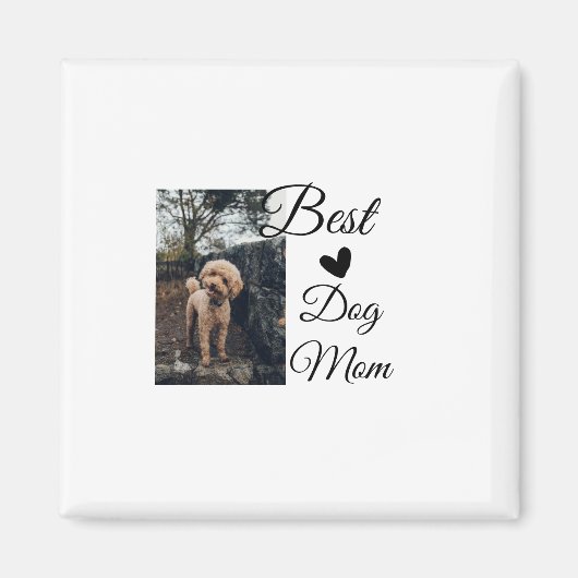 シンプルカラフル動物の名前を追加photodog mom gift マグネット (正面)