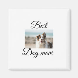 シンプルカラフル動物の名前を追加photodog mom gift マグネット